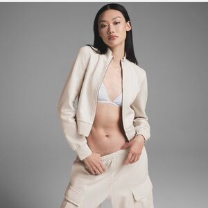 SKIMS Cream Zip Bomber Jacket